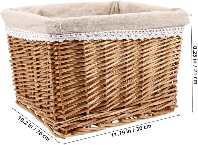 ABOOFAN Pastoral Style Woven Basket Decorative Storage Bin for Clothes Snacks and Sundries Rustic Multi Function Organizer Easy to Clean and Reusable for Home and Office