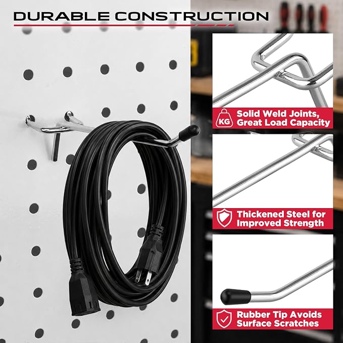 280PCS Pegboard Accessories Kit, Pegboard Hooks Assortment with Bins and Stainless Steel Peg Locks, Tool Organizer for 1/8" and 1/4" Pegboards, Garage Wall Organization, Workshop and Tool Storage
