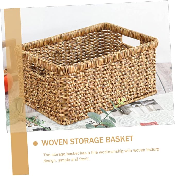 Alipis Material Woven Storage Basket Decorative Desktop Basket for Sundries Boho Style