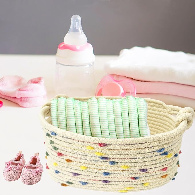 3pcs Small basket, Cute Woven Basket Decorative Bin for Storage | small woven basket rope basket decorative basket gift basket