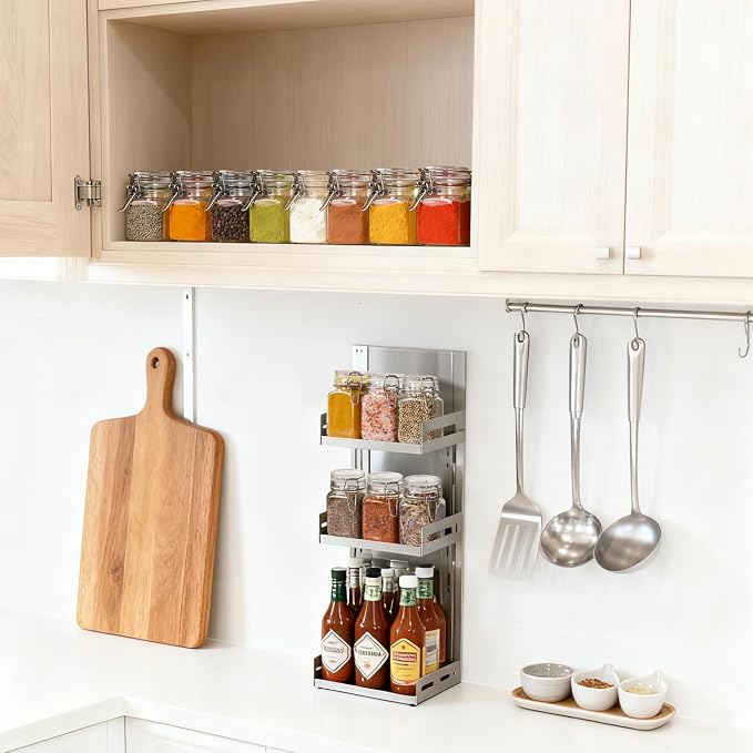 ComSaf Square Small Glass Spice Jars with Airtight Lids 4 oz 6 Pack Pantry | Honey herbs, Farmhouse pantry organization, Mini favor jars, Labels included, Funnel included, Kitchen storage, Snacks