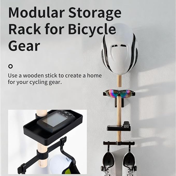 Bike Helmet Organizer - Wall Mount Storage Rack, Heavy Duty Hanging System, Cycling Equipment Holder, Compact Vertical Arrangement | Protective Display Bracket For Indoor Residence Garage Entryway Apa