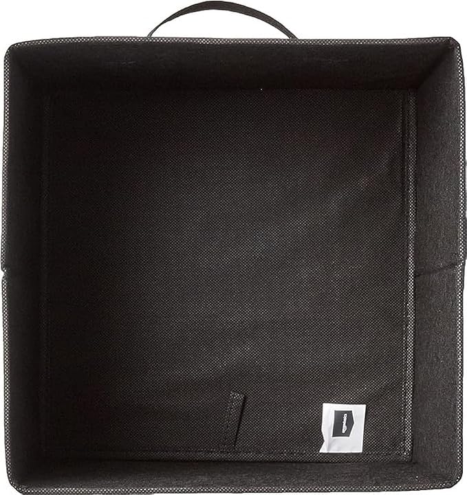 Amazon Basics Collapsible Fabric Storage Bins Organizer with Handles, Sturdy, Foldable, 10.5" x 10.5" x 11", Black, 6 Count (Pack of 5)