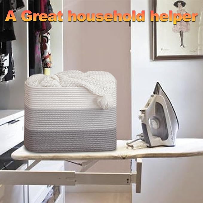 2 Pack Woven Storage Baskets for Closet, Toy Basket with Handles | Large Baskets for Organizing Shelves, Closet Storage for Blanket Living Room, Bedroom, Nursery, 15.8" x 11.8" x 11.8"