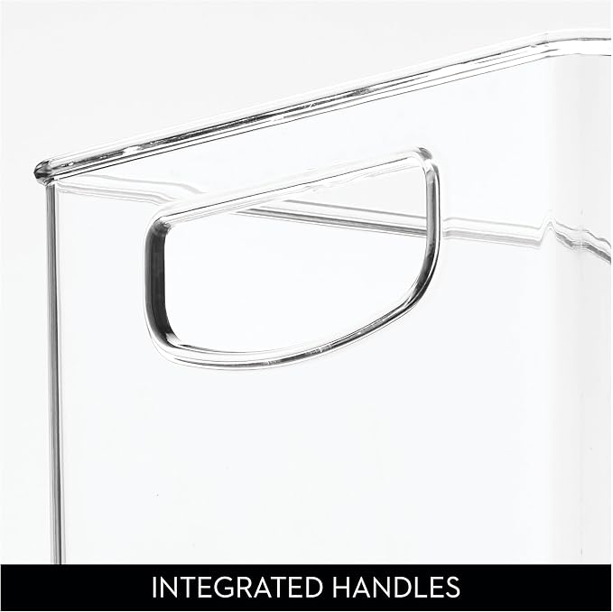 iDesign Stackable Clear Plastic Bin, 4-Pack | Kitchen Organizers and Storage, For Fridge and Pantry