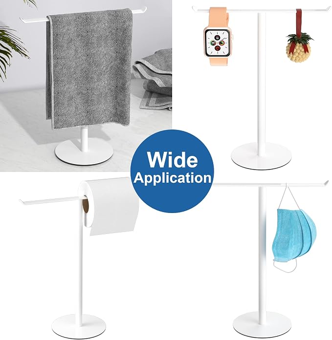 Towel Rack T-Shape Hand Towel Holder for Bathroom, Headband Holder Organizer and Bathroom Towel Racks,Kitchen Towel Rack White Hand Towel Holder