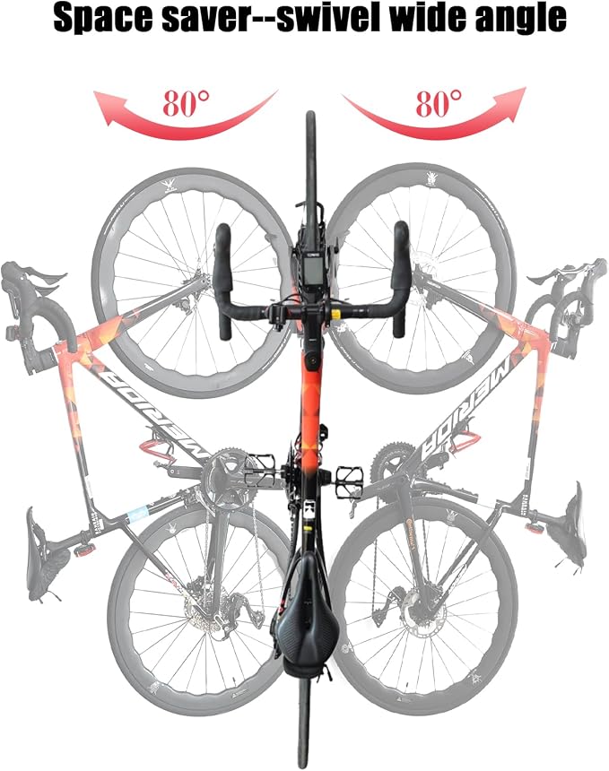 PHUNAYA All Metal Bike Wall Mount Vertical, Swivel Bike Hangers For Garage, Bike Rack Garage Wall, Bicycle Hooks, Garden Indoor Outdoor Storage, All Metal (1Pack)