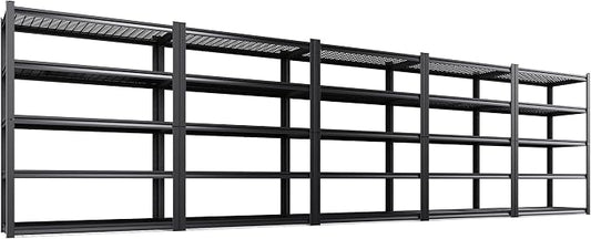 Set of 5 Garage Shelving-3000 lbs 5 Tier Storage Shelves,Adjustable Heavy Duty Metal Shelving Unit and Storage Large Wire Rack,Utility Steel Shelf for Warehouse Industrial Pantry Basement -78"x46"x20"