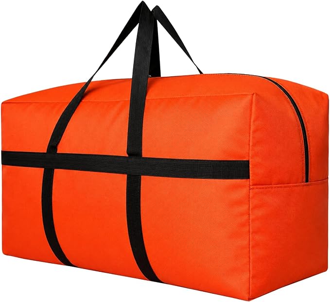 YiKitHom Extra Large Storage Duffle Bag for Travel, Orange Oversized Giant Big Traveling Duffle Bag