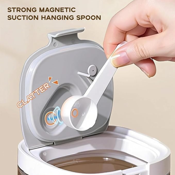 20oz Coffee Canister, Airtight Storage Container, 1800ml | Food Storage Container with Magnetic Scoop, Kitchen Jar for Grounds, Beans, Tea, Sugar, Flour, Cereal