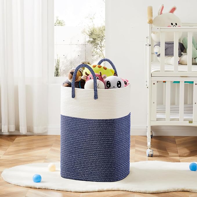 Artfeel Laundry Basket,Woven Cotton Rope Laundry Hamper,80L Versatile Storage for Dirty Clothes,Baby Toys,and Blankets in Bathroom, Nursery,and Living Room