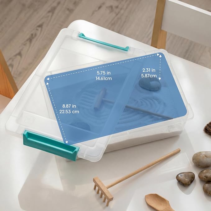 IRIS USA Storage Bins with Lids |Made in USA| 2 Qt - (6-Pack) - Clear | Sensory Craft Organizers, Plastic Clip Box Totes, Flat Containers for Organizing Paper, Office, Art & Study Supplies