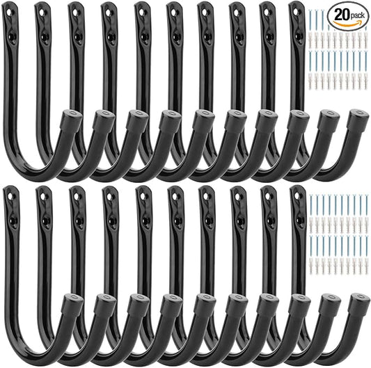 Garage Hook, 20Pcs Wall Mount Utility Hooks, 3.5Inch Heavy Duty Storage J Hanger