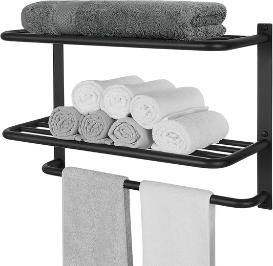 3-Tier Bathroom Towel Rack, SUS 304 Wall Mount, Matte Black