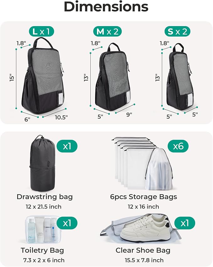 BAGSMART Compression Packing Cubes for Travel Essentials | 14 Set /6 Set /4 Set/2 Set, Lightweight, Durable