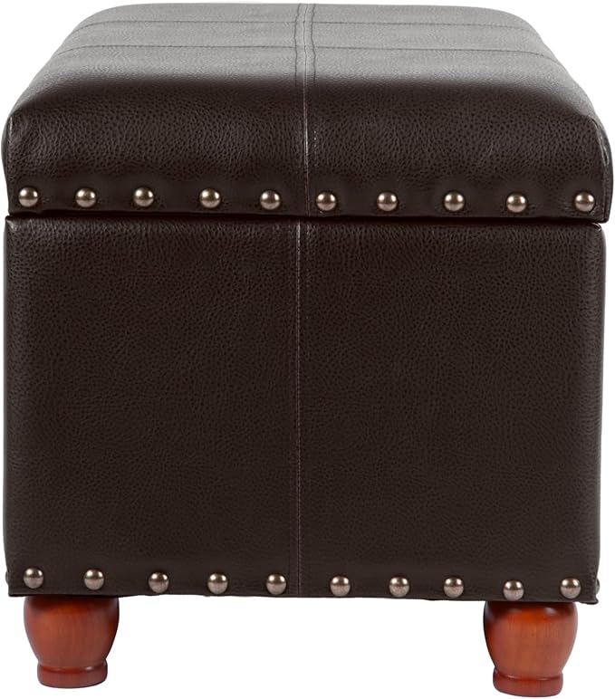 HomePop 40" Faux Leather Storage Cocktail Bench - Espresso
