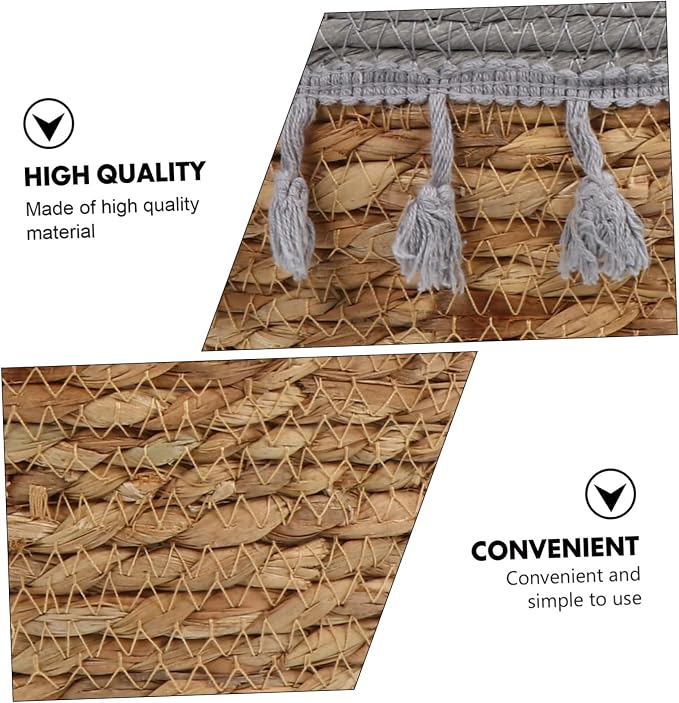 POPETPOP 1Pc Woven Flower Basket Stylish Home Decorative Storage Basket Lightweight Portable for Living Room Bedroom Office Handcrafted Natural Material