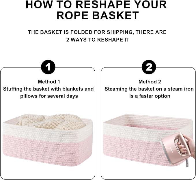 OIASKET Storage Baskets for Organizing 3 Pack, Woven Baskets for Shelves, | Closet Organizer Bins with Handle, Empty Gift Basket, Toy Storage for Toys, Blankets, Towels, Clothes, Books, 15"x11.42"x6.7"