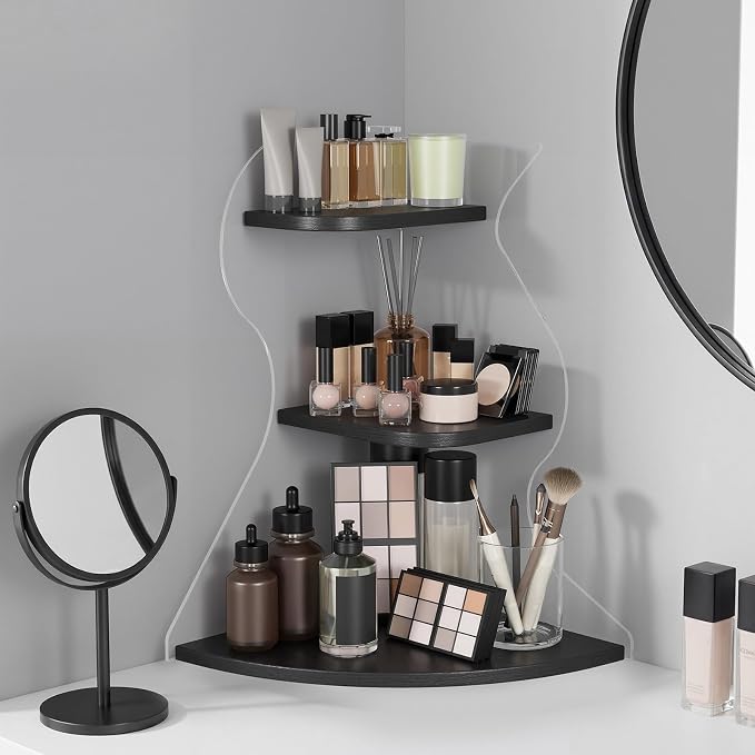 Bathroom Counter Organizer,Bathroom Counter Shelf,Perfume Organizer | 3 Tier Corner Bathroom Counter Organizer, Bathroom Sink Organizer, Makeup Organizer, Vanity Organizer Countertop,Corner Shelf