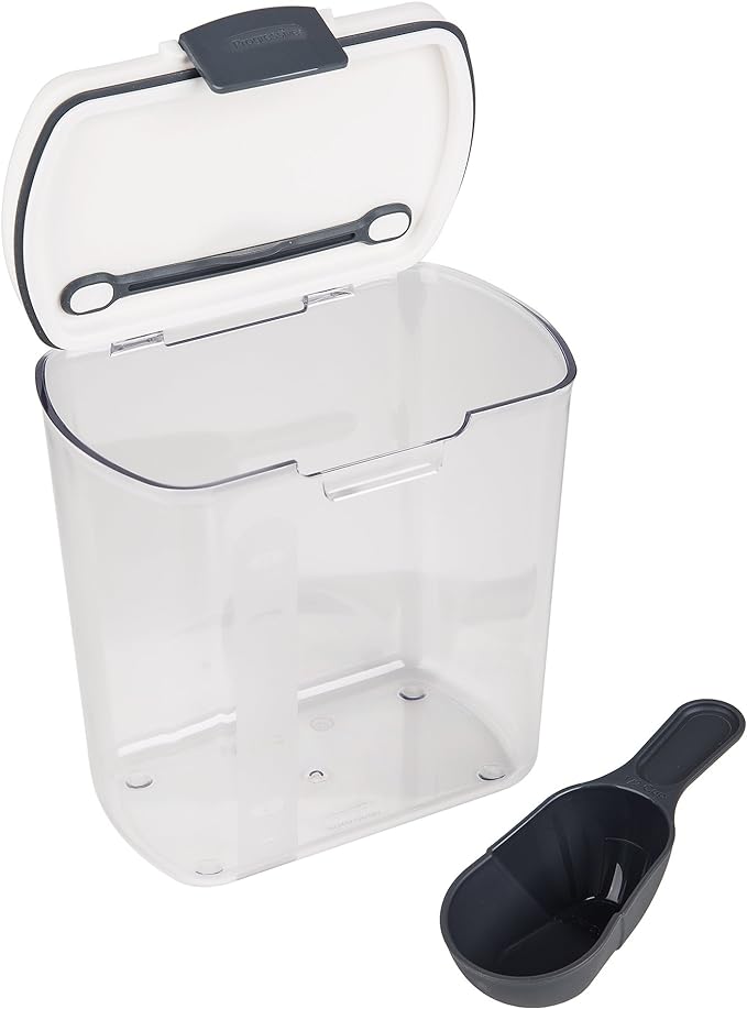 ProKeeper 2.5-Quart Grain Storage Container with Hinged Lid, Clear – BPA-Free, Airtight Seal, 5.5 x 7.65 x 7.25" | Includes Scoop, Hinged Lid, and Measurement Markings, Ideal for Rice, Beans, Grains, and Oats, BPA-Free and Dishwasher Safe