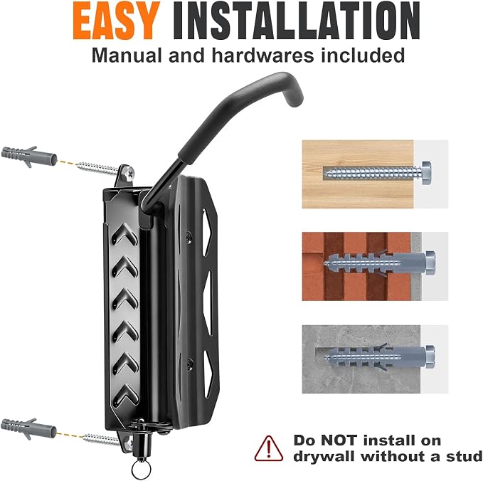 QAQ Swivel Bike Wall Mount, Vertical Bike Rack Garage Holds Up to 66lbs, Bike Hooks for Garage Space-Saving, Easy to Install - 2 Pack