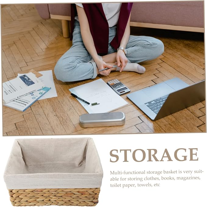 Woven Storage Basket for Home Organization Handcrafted Decorative Finishing Basket Natural Dried Straw Design Multi-purpose Toy and Decor Organizer for Any Room