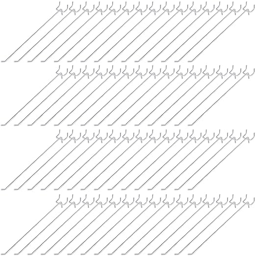 100 Pcs Peg Board Shelving Hooks Stainless Steel Hanging Board Pegs Wall Display Hooks Bulk for 1/8 1/4 Garage Storage Organizer Accessories (10 Inch,Silver)