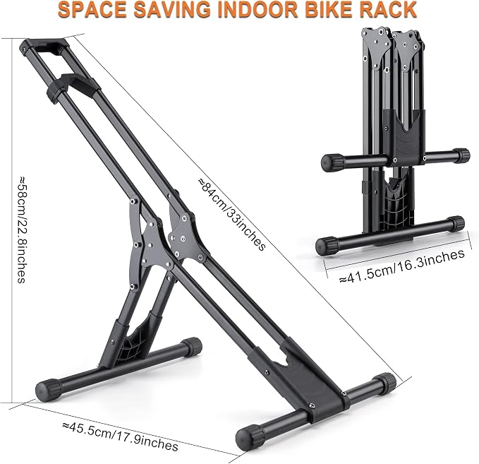 CHEPARK Bike Floor Stand Rack- Indoor Bike Stand for Garage/Home - Bike Storage Bicycle Parking Rack Fit 20”-29” Mountain Road Bikes (3 Bike Rack)