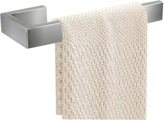 JOPOFI Hand Towel Holder, Towel Ring - Brushed Nickel | Stainless Steel Towel Holder for Bathroom wall, 8" Rectangular Modern Design Hand Towel Bar, Contemporary Hand Towel Rack