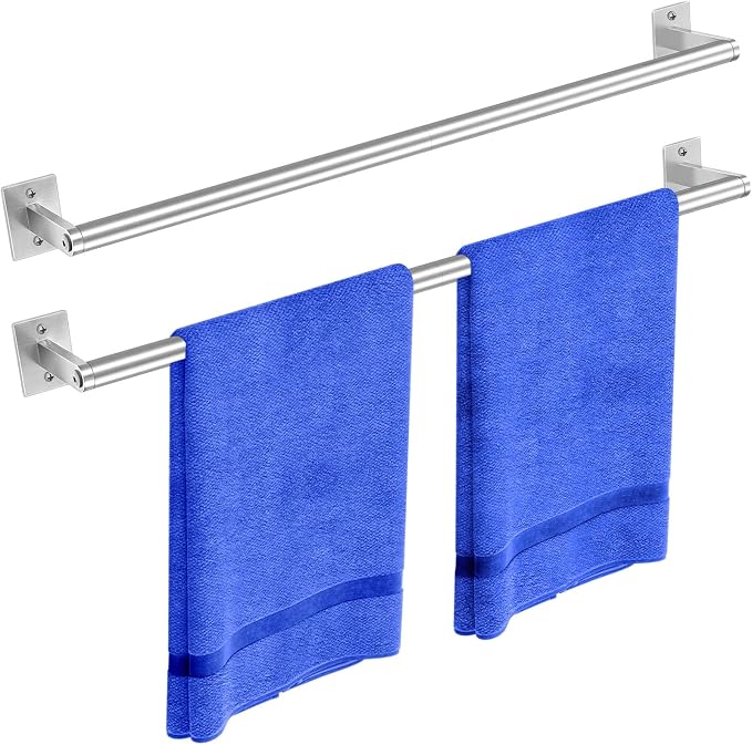 VOTZAAQ Brushed Nickel Towel Bar for Bathroom Wall,Stainless Steel Towel Racks for Bathroom Wall Mounted, Space-Saving Towel Storage, 24 Inch