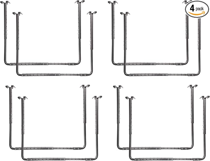 HyLoft 80844-10 34 in. x 26 in. Adjustable Garage Ceiling Mount Storage Rack Kit - Hammertone (Pack of 8)