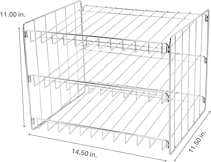 Kitchen Details 3 Tier Can Organizer, Chrome Steel Canned Food Storage Rack, Holds 36 Cans,Space-Saving Pantry & Cabinet Storage Solution | Easy Access to Canned Goods,Freestanding Design,(Pack of 12)