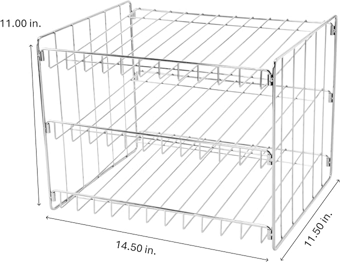Kitchen Details 3 Tier Can Organizer | Chrome Steel Canned Food Storage Rack | Holds 36 Cans | Space-Saving Pantry & Cabinet Storage Solution | Easy Access to Canned Goods | Freestanding Design