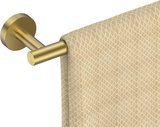 FORIOUS Towel Bar Wall Mounted, Stainless Steel Towel Racks for Bathroom, Includes Wall Mounting Hardware (Brushed Gold, 20 Inch) | Total Length 20 Inch, Rustproof, Stainless Steel Towel Holder, Wall Mounted for Bathroom Bedroom, Heavy Duty, Space Saving