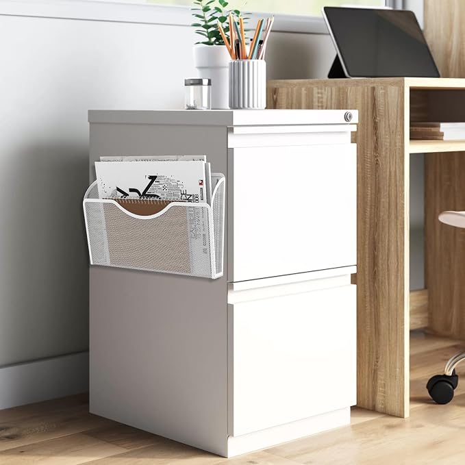 Magnetic File Holder 1 Pockets File Folder Organizer, Office Hanging Magazine Rack for File Cabinets, Magnetic Paper Holder, No Drilling Mail Organizer for Refrigerator, Office