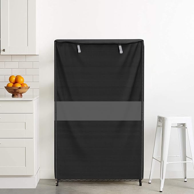 Wire Shelf Cover 48x18x72 Heavy Duty 600D Waterproof Zipper Metal Rack | Side pocket , color-block design, heavy-duty fabric, dustproof protection for daily storage