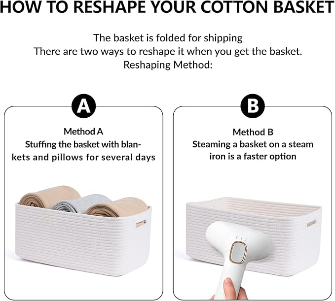 MiniArk Large Storage Baskets for Organizing, 17 x 13 x 7.5” Closet Shelf Baskets for Clothes Blanket Towels, Baby Nursery, Toy Bins Box, Woven Rope Baskets, 4 Packs Off White