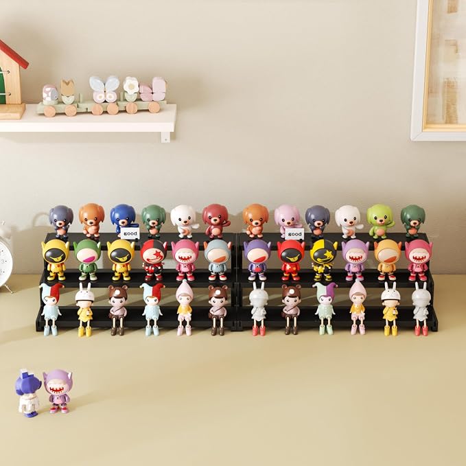 Lifewit Spice Rack, Perfume Cologne Organizer, Cupcake Stand, Tool-Free Assembly, Display Riser Shelf, Seasoning Figurine Makeup Holder, Room Decor, Kitchen Cabinet Storage, Black, 14in-3 Tier, 1 Pcs