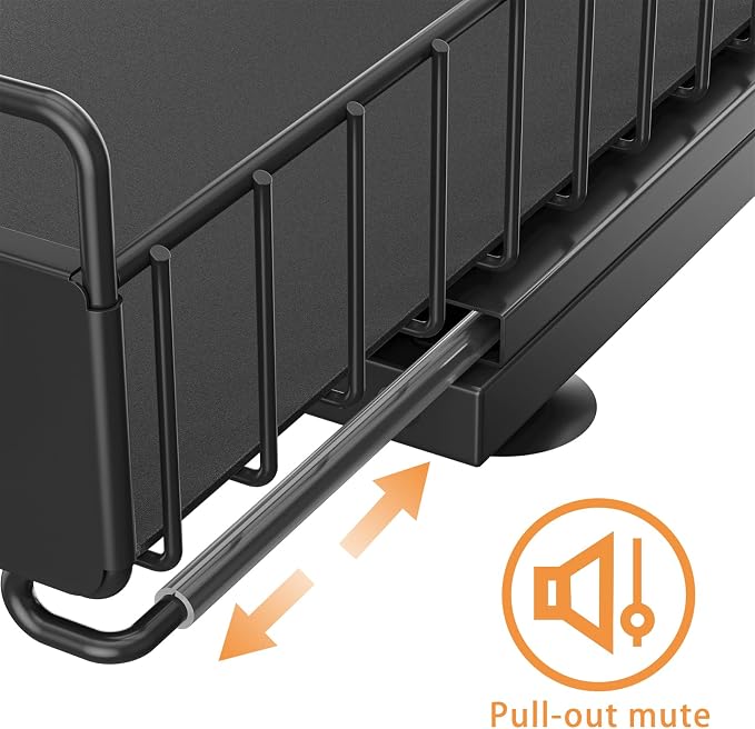 Under Sink Organizer, Single Tier Metal Pull Out Sliding Drawer Shelf for Kitchen Bathroom Cabinet Storage, Sturdy Rack – Black