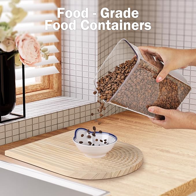 Melovom Pop Food Storage Containers Airtight Food Storage Containers Set with Lids Kitchen Pantry Organization and Storage, Stackable, BPA Free, 3 x 1.2Qt