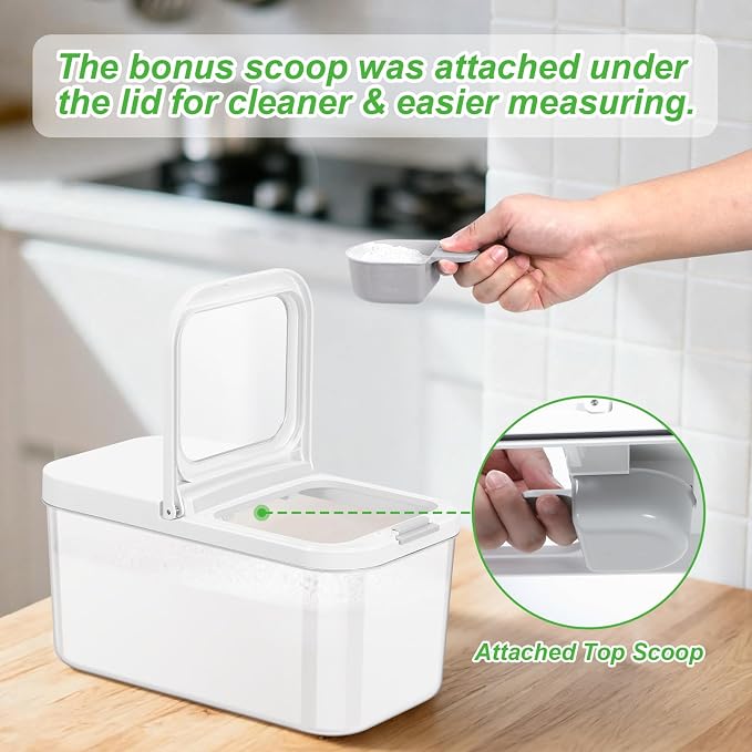 12 Lbs Rice Flour Sugar Storage Containers Dry Food Holder with Flip-up Lid | Airtight 6.5 Qt Crystal-Clear BPA Free Plastic Pet Dog Food Storage Container Bin for Kitchen Pantry Organization