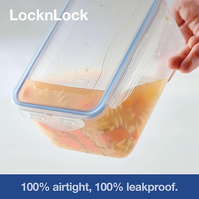 LOCK & LOCK Easy Essentials Pantry Food storage containers with lids/Pantry storage/Airtight containers, BPA free - Square - 11 cup - Great for Sugar, Clear, Square - 88 Ounce (Pack of 2)