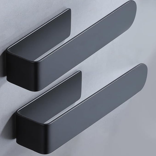 Taozun Black Towel Bar 2 Pack Hand Towel Holder Stainless Steel Towel Rail | Hand Towel Rack, Self Adhesive, Easy Peel & Stick, For Bathroom Kitchen, Sturdy & Durable
