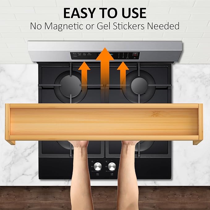 Over the Stove Spice Shelf for Kitchen,33" Over Stove Spice Rack Organizer | Stove Top Shelf, Stove Shelf for Back of Stove,Above Stove Shelf Spice for Kitchen