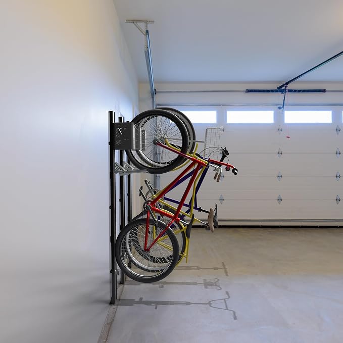 Vertical Wall-Mounted Bike Rack with Mechanical Lift, Easy Bicycle Storage, Black, LF-EBR1