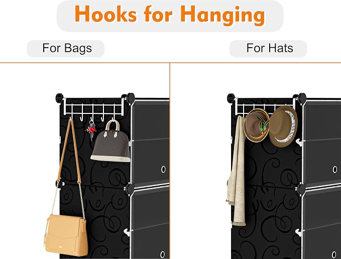 HOMIDEC Shoe Rack Organizer 16 Pair Modular Shoe Storage Cabinet for Closet | PP Plastic, Sturdy Steel Frame, Waterproof, Dustproof, Easy Clean, Shoe Shelves for Closet Garage Hallway Bedroom Entryway