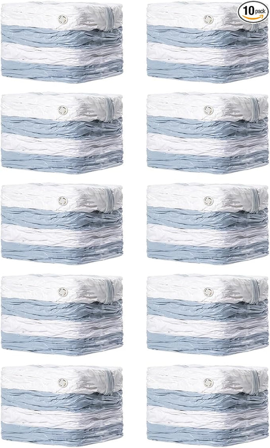 TAILI 10 Pack Vacuum Storage Bags, Jumbo Cube 31x40x15 Inch, Clear | Extra Large Vacuum Seal Bags for Comforters, Blankets, Bedding, Clothing, No Pump Compression Cube, Space Saver Storage