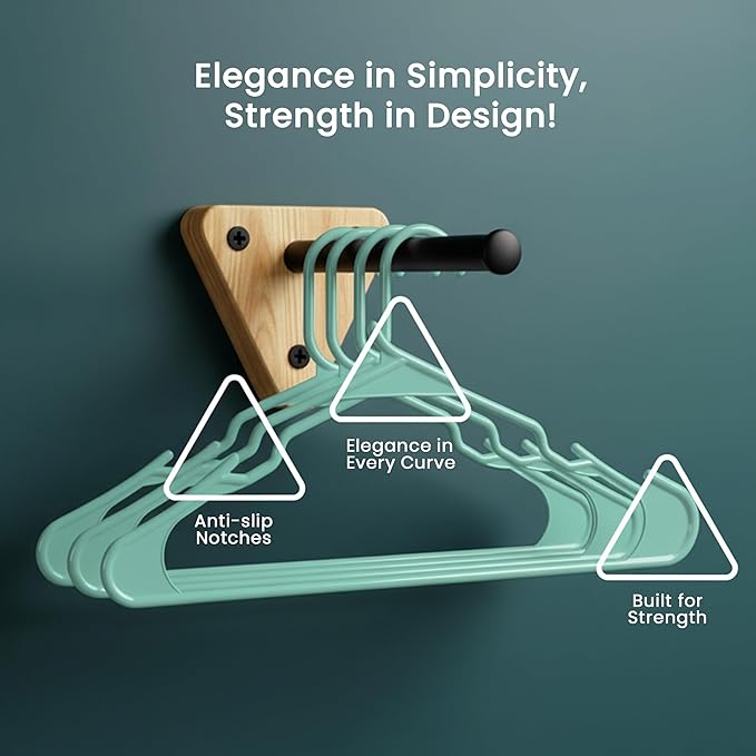 Utopia Home Plastic Hangers 50 Pack – Space Saving Clothes Hanger Aqua | Durable & strong | Closet organizer & storage | Ideal for apartments, dorms & stocking stuffers