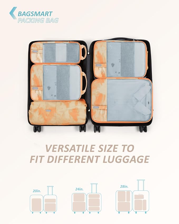 BAGSMART Compression Packing Cubes for Travel Essentials | 14 Set /6 Set /4 Set/2 Set, Lightweight, Durable