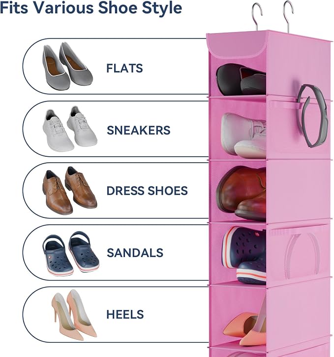 Whitmor Hanging Shoe Shelves, Pink